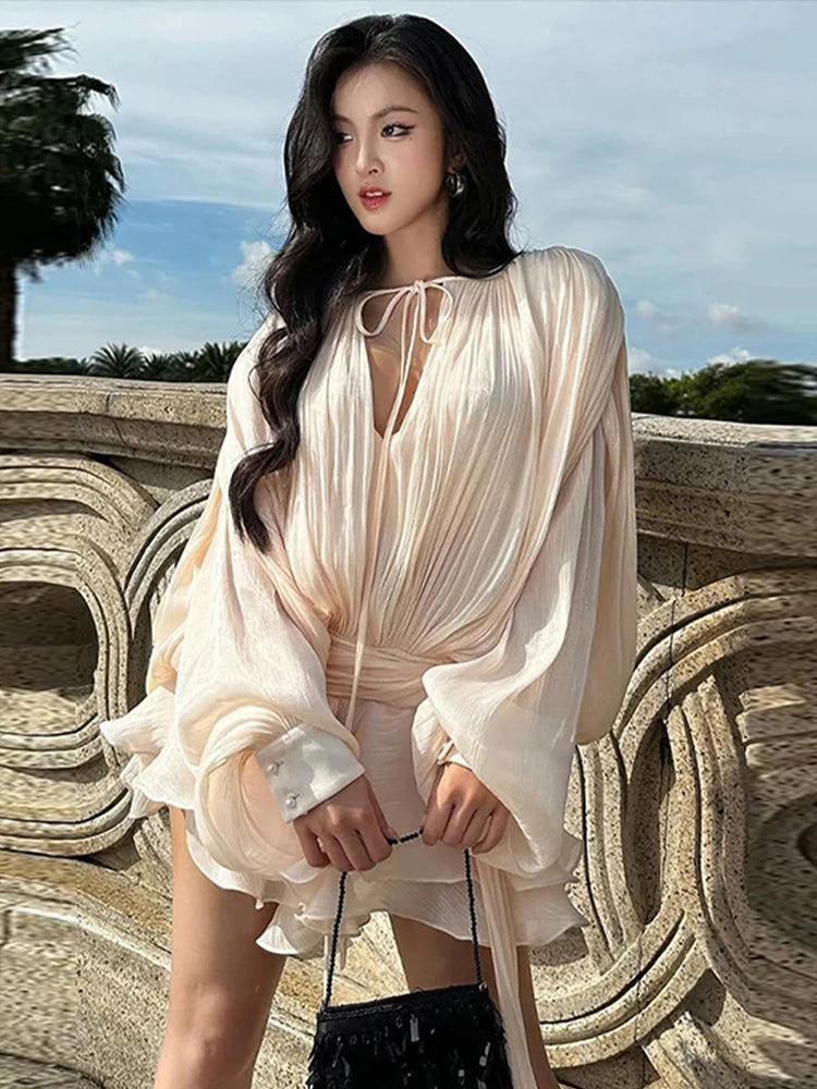 Satin Ruffle Dress