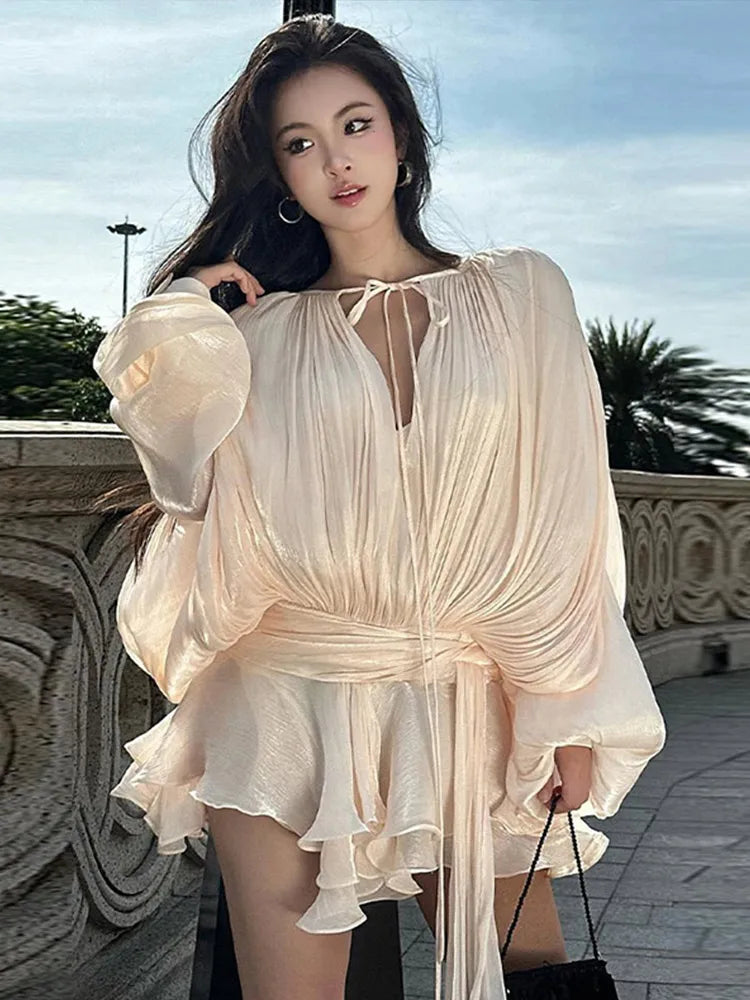 Satin Ruffle Dress