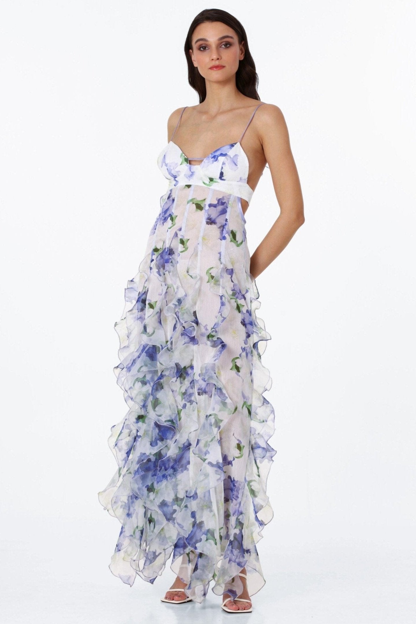 Iris Flower Maxi Dress