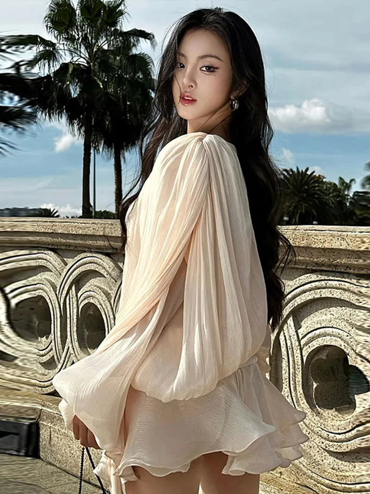 Satin Ruffle Dress