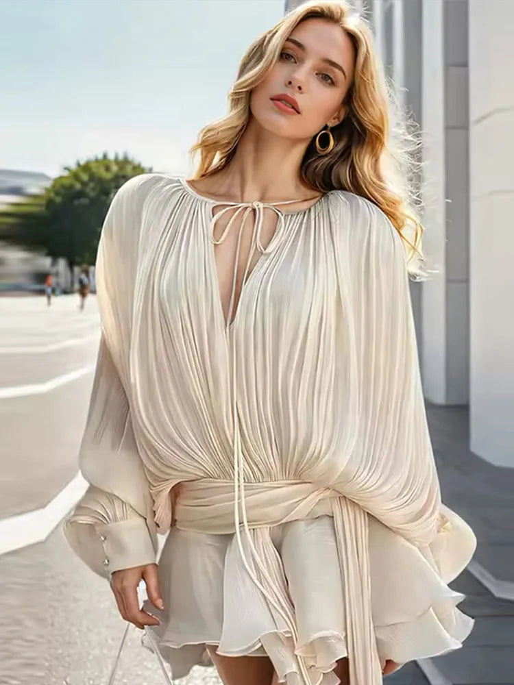 Satin Ruffle Dress